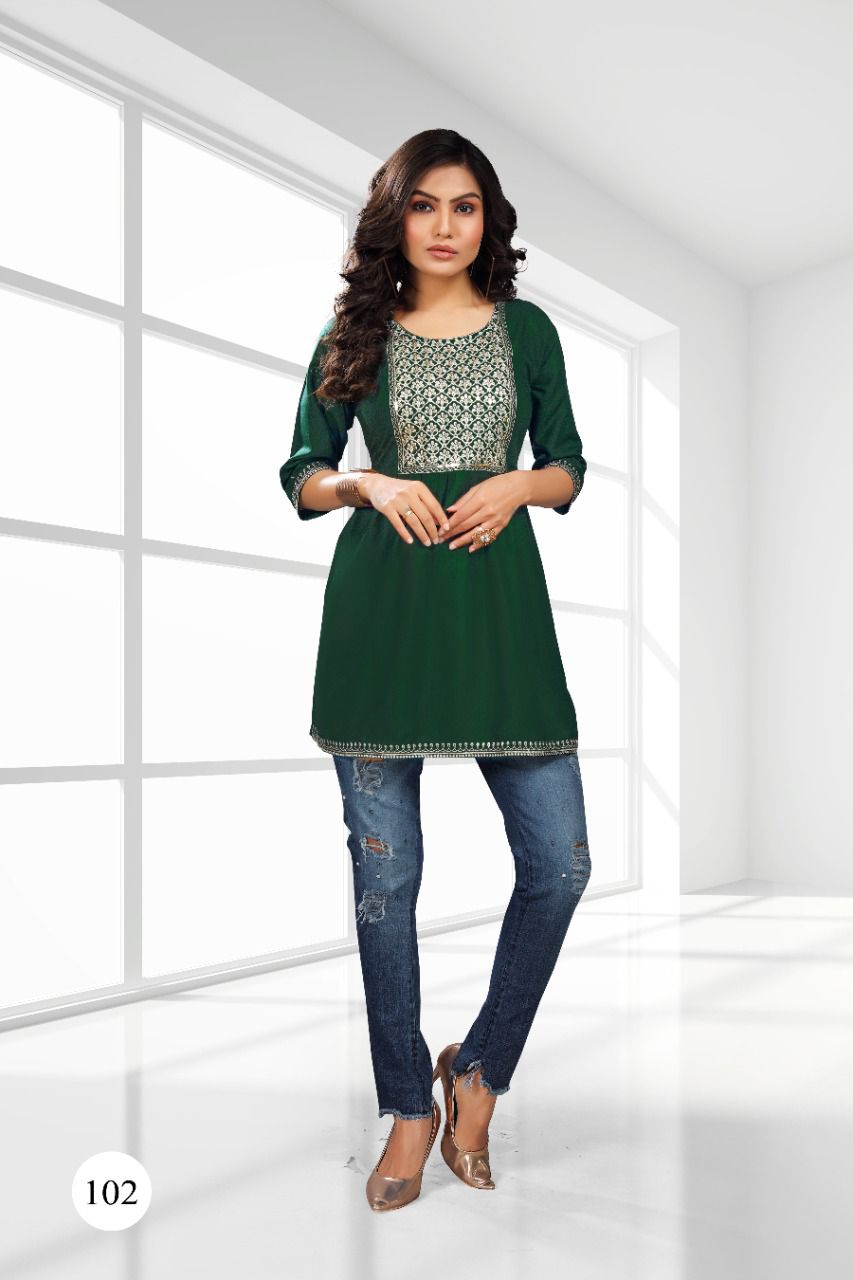 Resham 2 Latest Designer Regular Wear Rayon Short Top Collection
